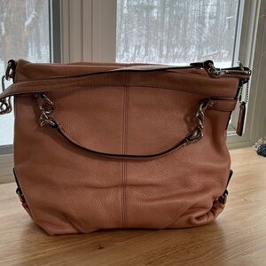 COACH BROOKE BEAUTIFUL LEATHER PEACHY PINK HANDBAG